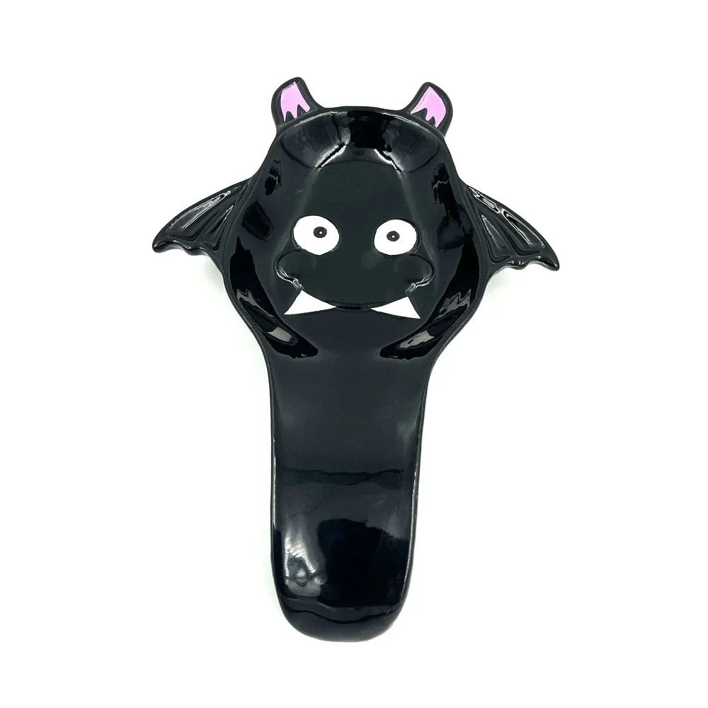 Vampire Bat Spoon Rest Halloween Jack O Lantern Lane Black Ceramic Cute New